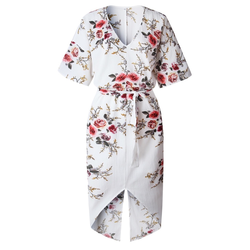 B2G1♦️🆕 Floral V- Neck Loose Kimono Dress - Picture 4 of 6